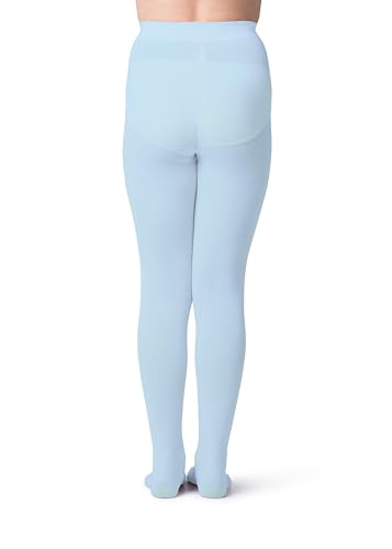 Image of Silky Toes Girls Opaque Microfiber Tights 1-2 Pairs Black White or Colored Nylon Stockings for Kids - ballet footed tights