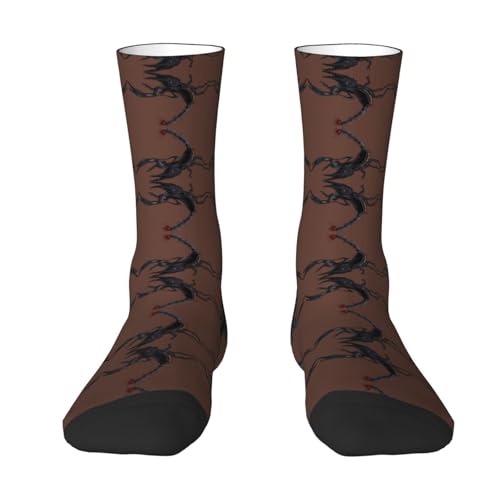 CHAbu Scorpion Chaussettes de sport pour adulte Chaussettes élastiques respirantes confortables à porter au quotidien Fitness Outdoor Unisexe, 2 Noir-2, Taille unique