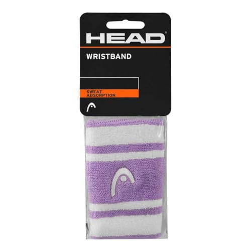 Image of HEAD Striper Wristband | Color: Purple /White | Size: 5 inch | Material: Cotton | for Men & Women | Moisture-Wicking Properties | Dry and Comfortable | Secure and Snug fit | Flexible