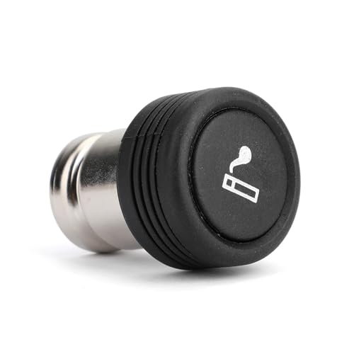AUTOZOCO Encendedor De Cigarrillos De Coche Metalico 12 V Negro - mechero con Ancho 22mm - Botón Encendedor de Cigarrillos para la mayoría de los Coches- 22 mm - Enciende cigarros para vehiculos