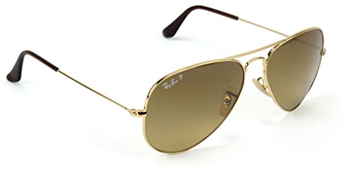 Ray-Ban RB3025 001/M2 Aviator Shiny Gold Frame/Brown Polarized Lens 58mm