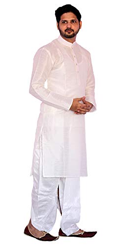 Image of Men's Silk Dhoti Kurta Set Party