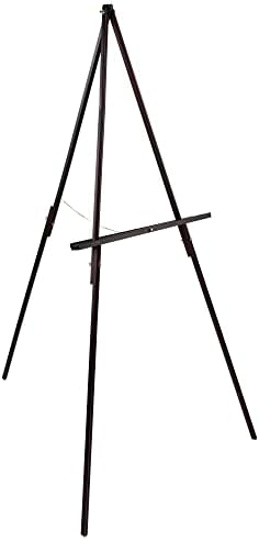 Creative Mark Thrifty Wood Tripod Display Easel - Lightweight and Foldable for Travel with Adjustable Height - Mahogany Finish