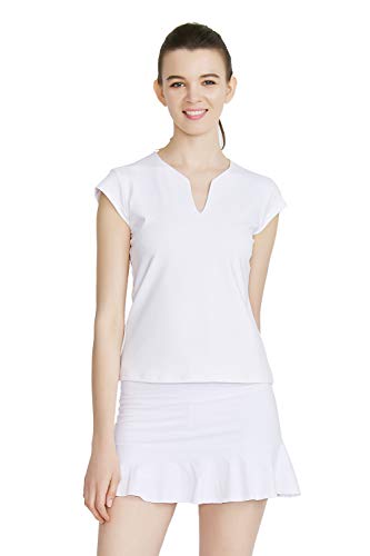 Rainbow Tree Workout Tops Tennis Shirts for Women V-Neck Short Sleeve Moisture Wicking