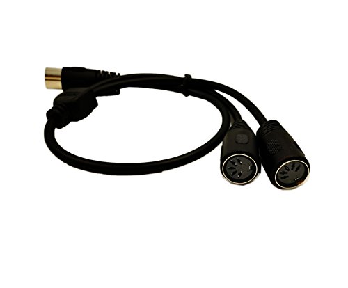 SinLoon DIN 5-poliger Splitter-Y-Adapter, MIDI-Kabel, 5-poliger Stecker auf Dual 2 x DIN-5-Buchse, Verlängerungs-Audiokabel (D5P M-2F, 0,5 Meter)