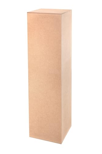 DECORATIVO Columna MDF, columna para flores para salón, soporte para decoraciones, base, soporte para plantas, base estable, diseño moderno, MDF en bruto, 110 x 30 x 30 cm