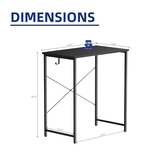 Image of Pamray 23 Inch Computer Desk for Small Spaces, Home Office Work Desk with Headphone Hook, Small Office Desk Study Writing Table