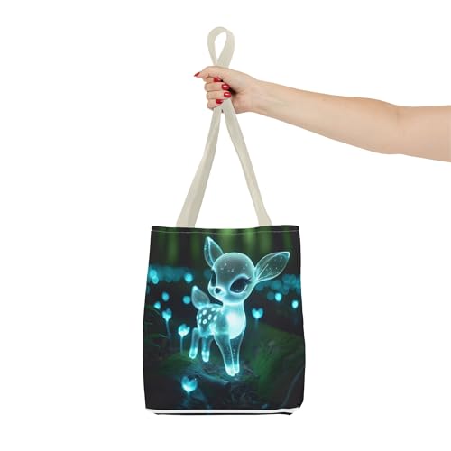 Glowing Fawn Tote Bag - Enchanted Forest Vibe, Eco-Friendly, Stylish Gift for Nature Lovers, Shopping Bag, Beach Tote4