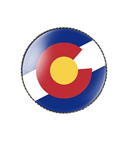 Image of vmcoatdu Round 1 Inch South Carolina Flag Pin Brooch Metal and Inlay Glass Revivalism Style Souvenir Badge Brooch for Hat Clothes Backpack