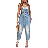 CHARTOU-Womens-Casual-Loose-Fit-Jean-Jumpsuit-Overalls-Crop-Harem-Denim-Pants-Large-Light-Blue CHARTOU Women's Casual Loose Fit Jean Jumpsuit Overalls Crop Harem Denim Pants (Large, Light Blue)