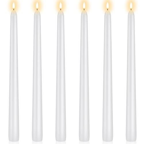 Image of KORCCI Taper Candles 10 Inch - Long Candles, 8 Hours Long Burning, Smokeless & Unscented & Dripless, for Weddings, Birthdays, Dinner Parties, Rituals, Prayer, Birthdays, Meditation (White)