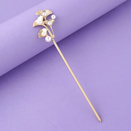 Image of Yellow Juda Bun Hair Stick & Pins - Women & Girls Hair Accessory Gift