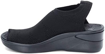 Bzees Women's Secret Sandal, Black Knit, 9 M US