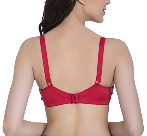 Image of LacyLuxe Womens Seamless Padded Full Coverage Bra | Nylon Stretch Fabric | Adjustable Broad Straps | Full Cups Bra
