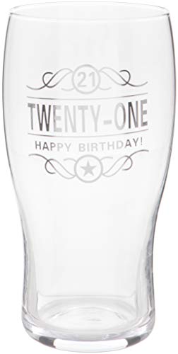 Maturi Bicchiere da birra per 21° compleanno, 570 ml, 1 pinta