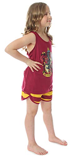Harry Potter Big Girls' Hogwarts House Crest Racerback Tank And Shorts Pajama Lounge Set (Gryffindor, 6/6X) #TOP1