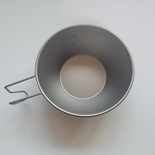 DANTE'S VIEW Titanium Sierra Cup 300ml Fixed Handle | Ultralight, Versatile Use as a Cup, Bowl or Plate for Camping and Hiking | Durable, Compact & Portable with Mesh Bag