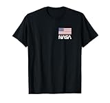 Photo Gallery maglietta con logo retrò della nasa con bandiera americana maglietta Photo Gallery maglietta con logo retrò della nasa con bandiera americana maglietta