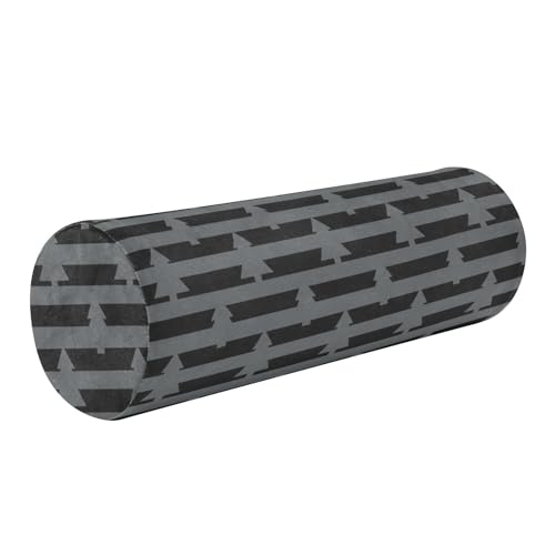 FRODOTGV Almohada cervical con forma geométrica negra de Navidad en rollo gris con funda extraíble para apoyo cervical, espondilosis, alivio del dolor y tracción lumbar de la columna vertebral