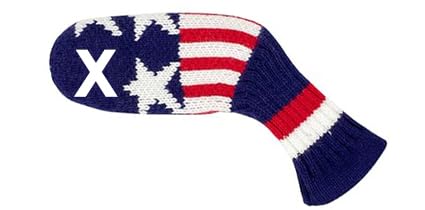 Scott Edward 1PCS Knitted Golf Club Head Covers for Irons Wedge Cuteness and Basically Socks Shape Washable Golf Club Head Protector on Pattern Style Double Sided Customized(Blue White Red) — image 1