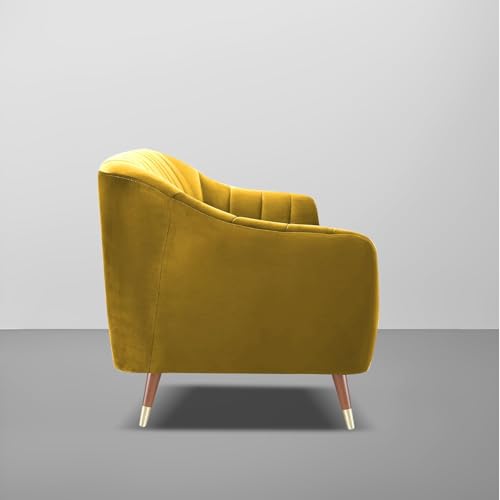 Image of Atticus 3+2 Seater Sofa Set for Living Room (Yellow Colour) Premium Fabric Sofa