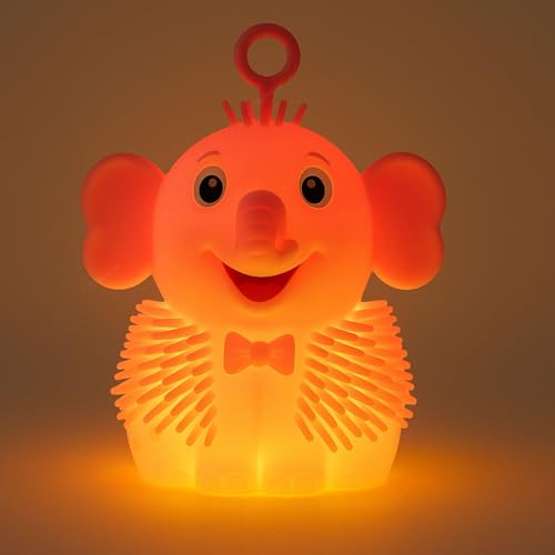 Image of GRAPHENE Flashing Squishy Stress Ball Soft Silicone Squeezable Puffer Sponge Ball Relief Toy Sensory Smiley LED Light Glowing Hair Elephant Sensory Fidget Toys for Kids Birthday Gift (Pack of 1)
