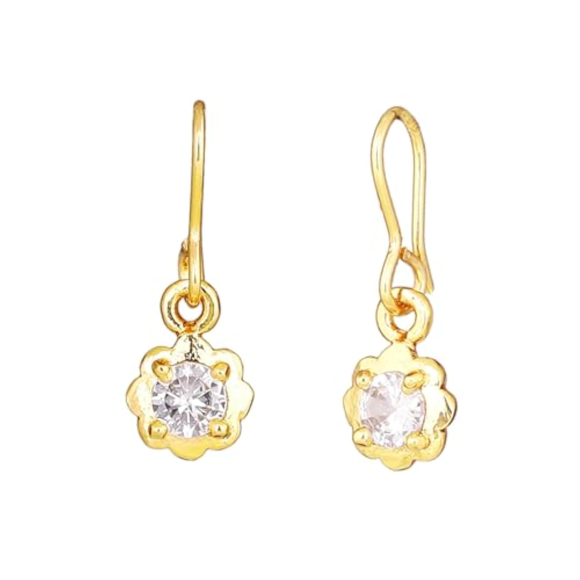 Fish Hook Drop Earrings with Crystal for Women-AD-070/708 ER