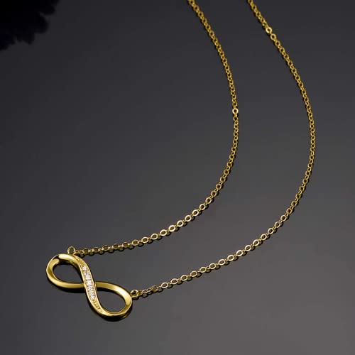 Image of HighSpark Infinity Pendant Necklace | 92.5 Sterling Silver & Stunning Shimmering Shine | Infinity Pendant Necklace Represents Everlasting Endless Love | Lovely Gift For Women & Girls