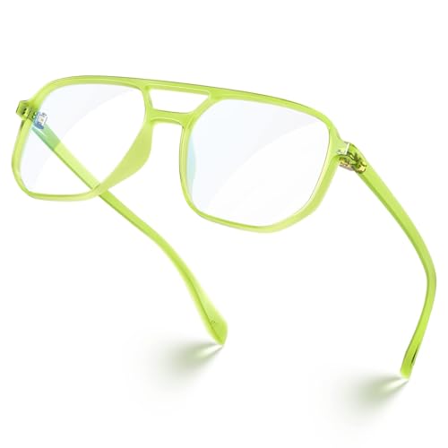 Image of VISOONE TR90 Blue Light Blocking Glasses Women Men Aviator Anti Eyestrain Computer Gaming Glasses Marion