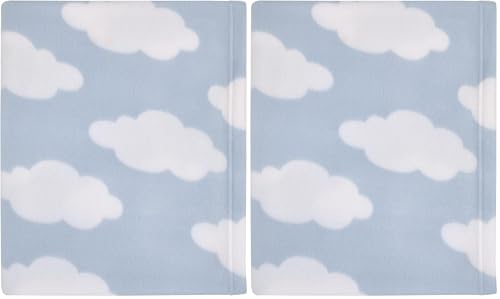 Image of NoJo Everything Kids Light Blue and White Cloud Super Soft Toddler Blanket (Pack of 2)