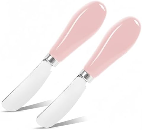 Butter Spreader Knife Set, 2-Pack Stainless Steel Cheese and Butt...