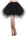 DRESSTELLS Damen Tüllrock 50er Rockabilly Petticoat Tutu Unterrock Kurz Ballett Tanzkleid Ballkleid Abendkleid Gelegenheit Zubehör Black S