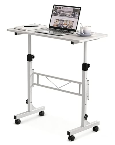 Small Standing Desk Adjustable Height, Mobile Stand Up...