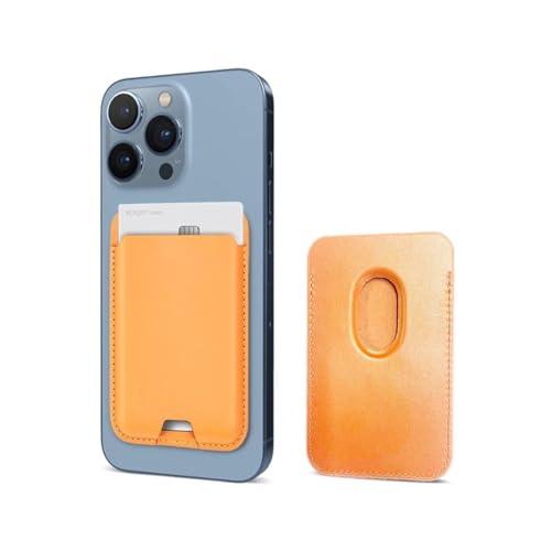 Image of Tykee Magsafe Wallet Vegan Leather Magnetic Card Holder - RFID Blocking for Samsung Galaxy All Series - Sunrise Yellow