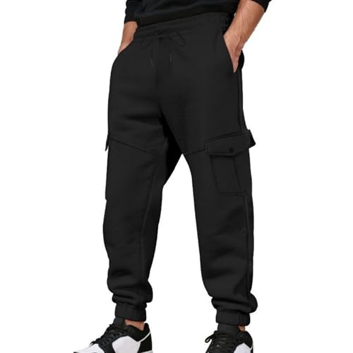 Pantalon de jogging cargo homme en coton extensible avec cordon de serrage