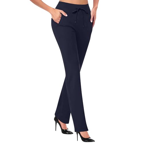 Dress Pants Women Business Casual Work Pants Fashion Plus Size High Waisted Stretchy Petite Trousers with Pockets