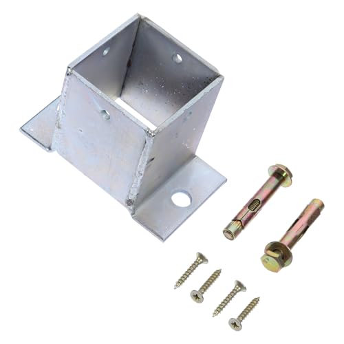Base de poteau carré Vaguelly en acier galvanisé 60x60 mm pour fixation au sol