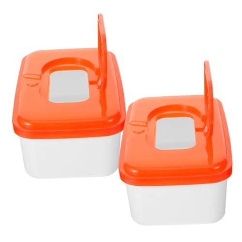 BUGUUYO 2 Piezas Dispensador para Toallitas Caja Plástica Portátil con Tapa Protectora Fácil Recarga y Protección contra Humedad para Hogar y Viaje Color Color