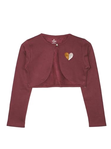 Image of KiddoPanti Girls Fleece Crop Length Shrug | Cotton Poly Fleece Fabric |Sequin Patch on Chest | Front Open Pearl Button Closure | Crop Length, Full Sleeve | Lightweigth & Breathable Girls Shrug