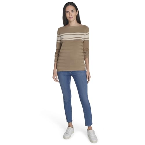 Image of Nautica Women's Mariner Stripe Pullover Boatneck Long Sleeve