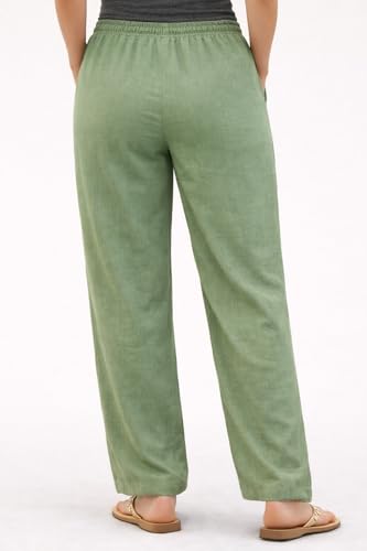 Image of Women Drawstring Waist Pants Casual Fit |Solid Pattern | Bottom Wear