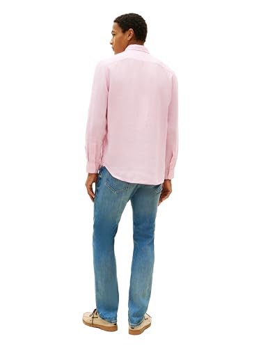 Image of Tommy Hilfiger Men's Long Sleeve Casual Linen Button Down Shirts in Regular Fit
