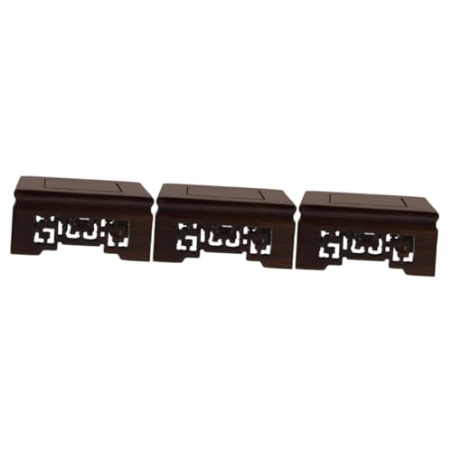 OUNONA 3 Piezas base de florero soporte de la silla de la planta maceteros para plantas de interior Estante planta Soporte planta interior titular de la planta de casa expositor de madera