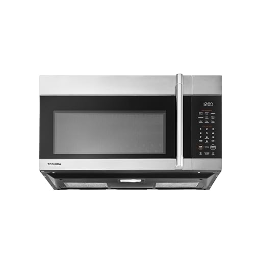 TOSHIBA 1.9 Cu.Ft. Over the Range Microwave Oven with Easy Installation, Soft Close Door, ChefDefrost, Sensor, 400 CFM Ventilation, 1000W, Stainless Steel, OA-EM19PH(SS)