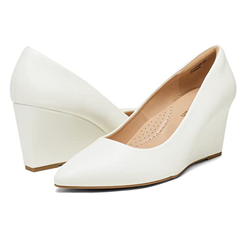 DREAM PAIRS Women's Wedges Closed Toe High Heels Dress Wedding Bride Pointed Toe Pumps Shoes4