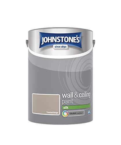 Johnstones - Wall & Ceiling Paint - Toasted Beige - Silk Finish - Emulsion Paint - Fantastic Coverage - Easy to Apply - Dry in 1-2 Hours - 12m2 Coverage per Litre - 5L