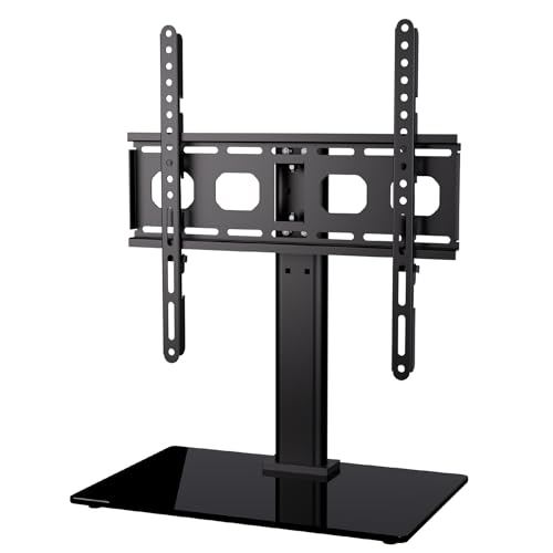 AENTGIU Universal Smart Table TV Stand, Swivel TV Stand Base for 32–60inch TVs, Height Adjustable TV Stand Mount for Living Room or Bedroom,Tempered Glass Base, Holds up to 88 lbs, Max VESA 400x400mm