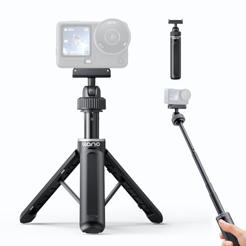 llano 16 Magnetic Action Camera Tripod for DJI Osmo Action 6 Osmo Nano Mini Tripod with Magsafe Quick Release Adapter Small Selfie Stick 360 Ball Head Portable Lightweight Black