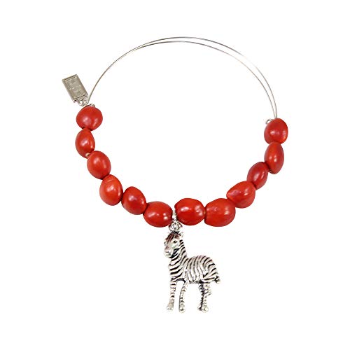Image of EVELYN BROOKS Adjustable Bangle Bracelet (Multiple Charm Styles) for Women-w /Meaningful Good Luck Seed Beads - Handmade Jewelry | Great Gifts for Teen Girl Gifts & Great Addition to Girls Jewelry