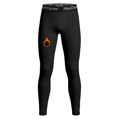 NuCamper Leggings Térmicos para Niños de Invierno, Pantalones de Compresión para Niños Tights Legging Mallas de Compresión de Secado Rápido Ropa Interior para Correr Fútbol Atlético y Baloncestom
